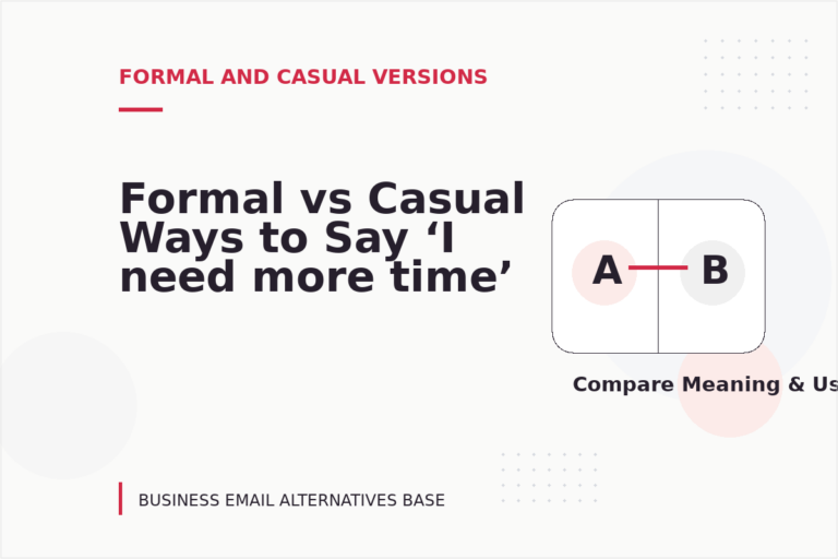Formal vs Casual Ways to Say ‘I need more time’