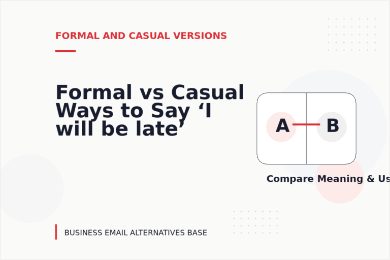 Formal vs Casual Ways to Say ‘I will be late’ Formal vs Casual Ways to Say ‘I will be late’